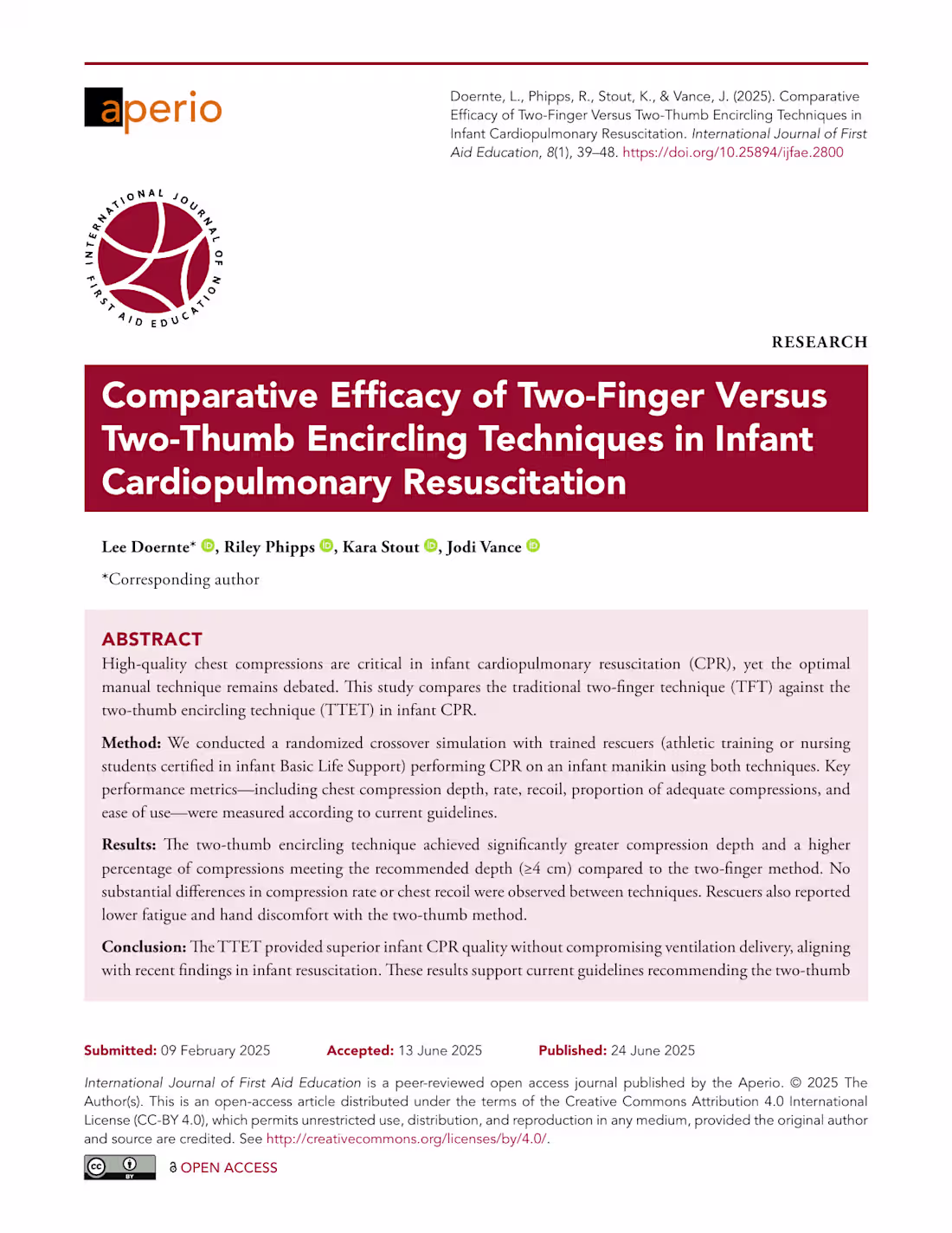 Cover image for Infant CPR Techniques: Two-Finger vs. Two-Thumb Study