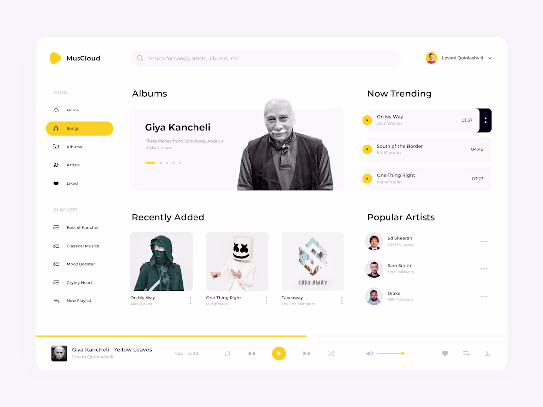 Cover image for Music Web App UI