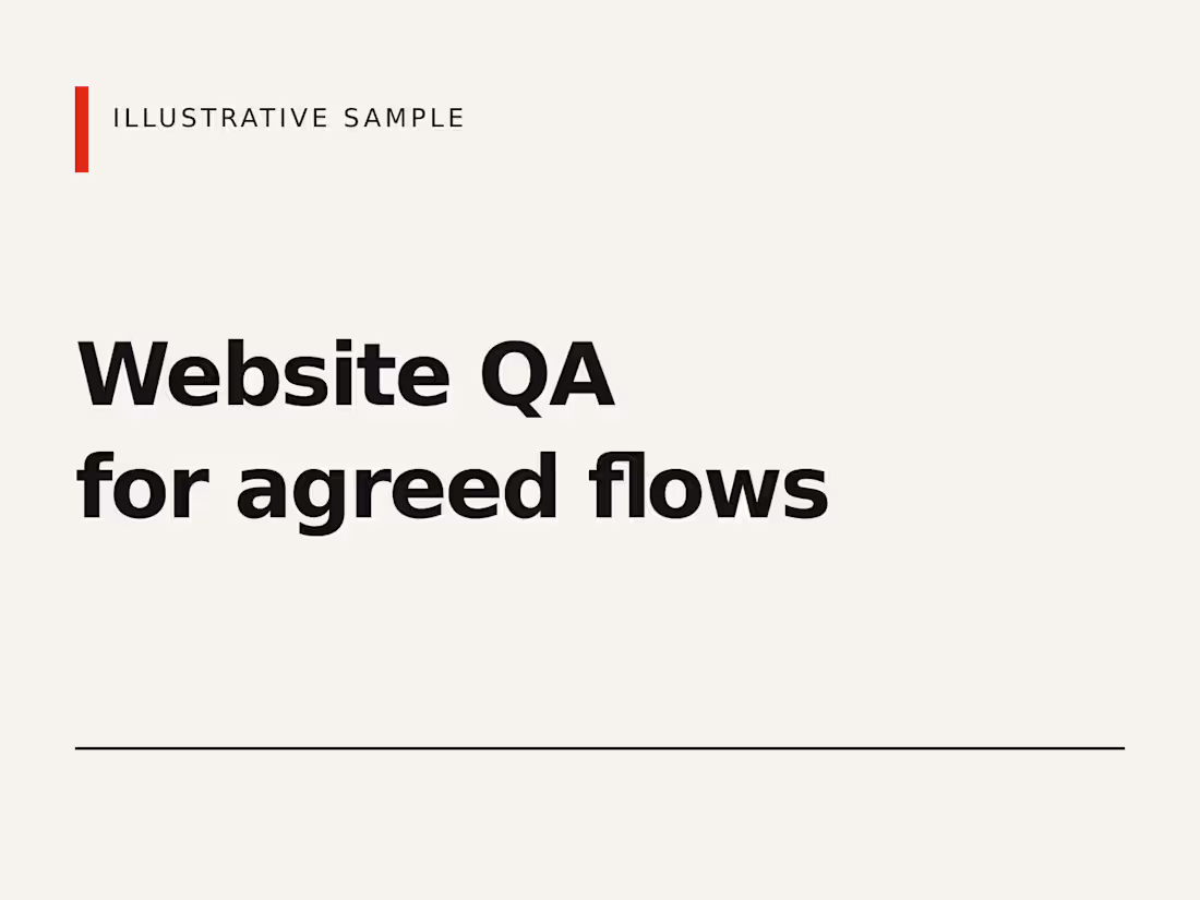 Cover image for Marketing website QA for three agreed desktop flows