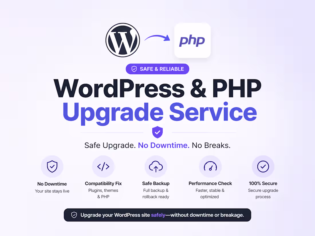 Cover image for Upgrade WordPress Safely (PHP, Plugins & Theme Compatible)