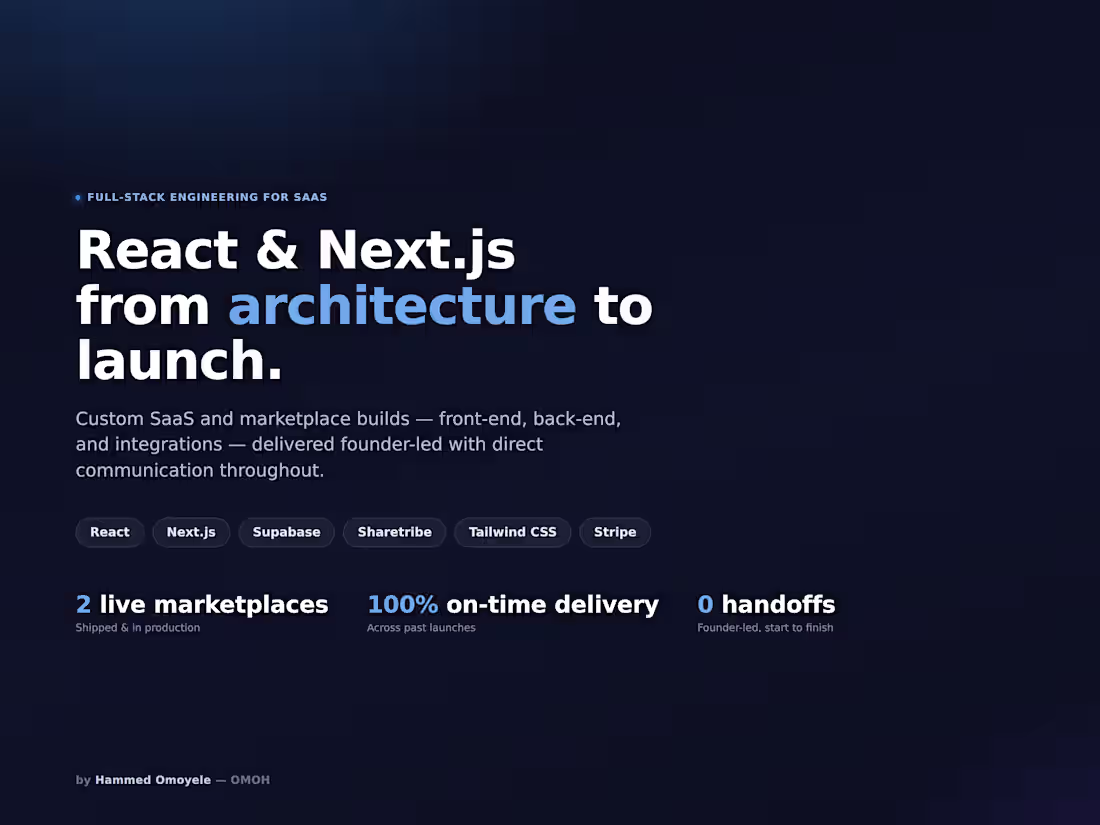 Cover image for Full-Stack SaaS Development using React, React Native & Next.js
