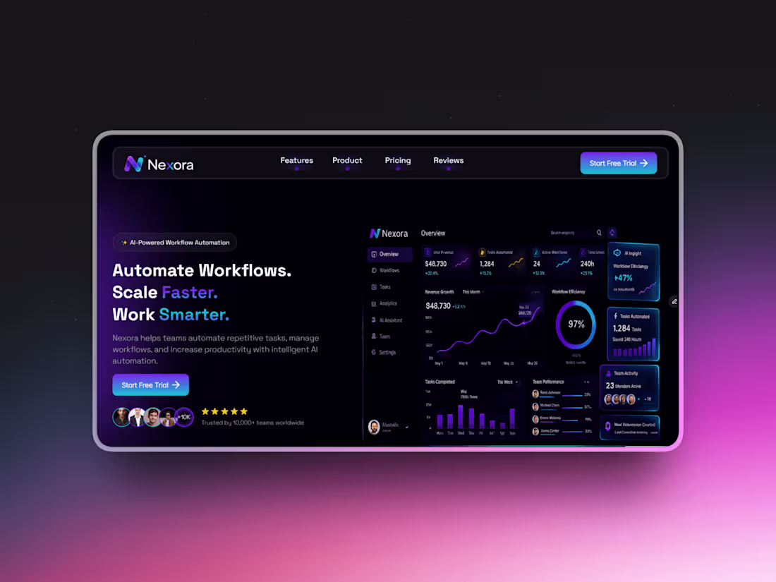 Cover image for Nexora – AI SaaS Landing