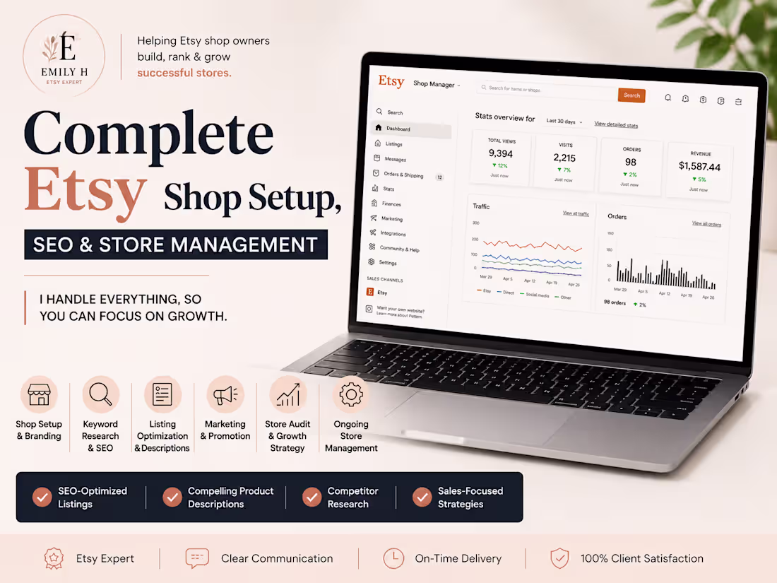 Cover image for Complete Etsy Shop Setup, SEO & Store Management