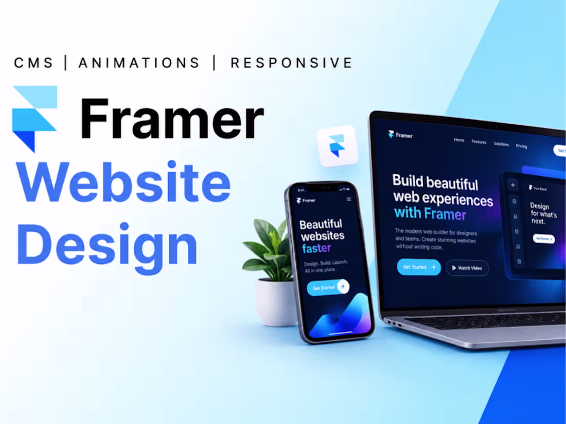 Cover image for Design and develop a Framer website with CMS and Animations