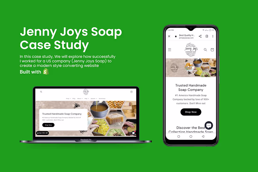 Cover image for Jenny Joy's Soap — Shopify Ecommerce Redesign