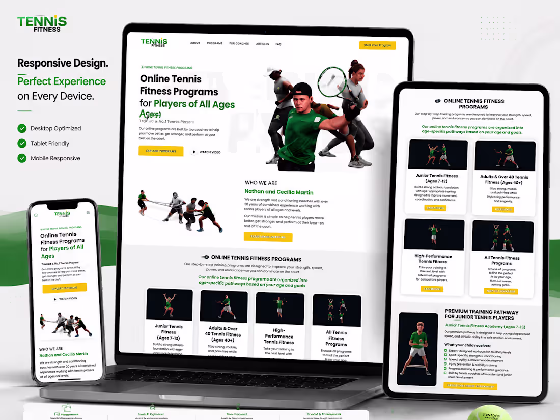 Cover image for Kajabi Website Design Tennis Fitness Courses  Membership Program