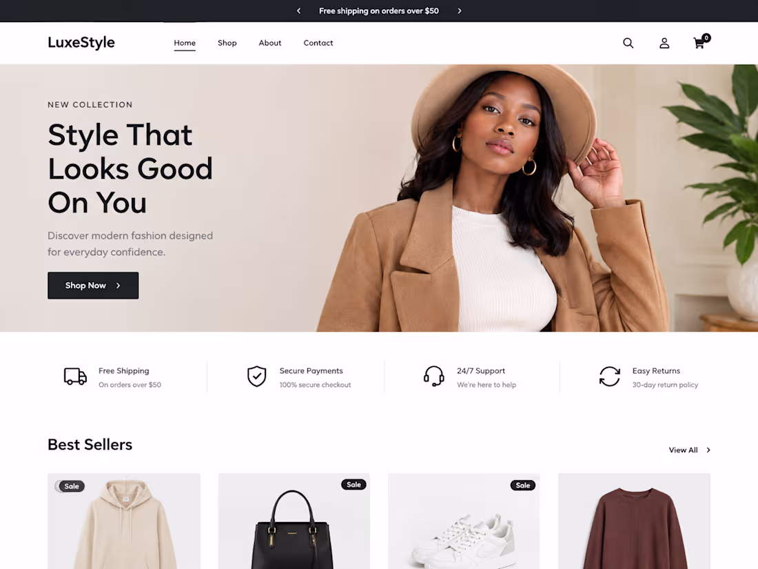 Cover image for Designed a clean, modern e-commerce