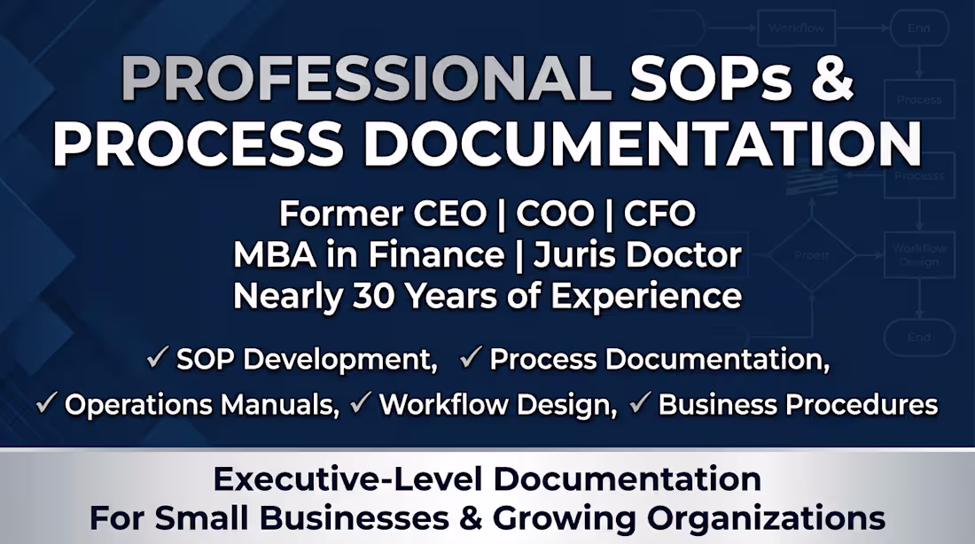 Cover image for Business Documentation & SOP Development