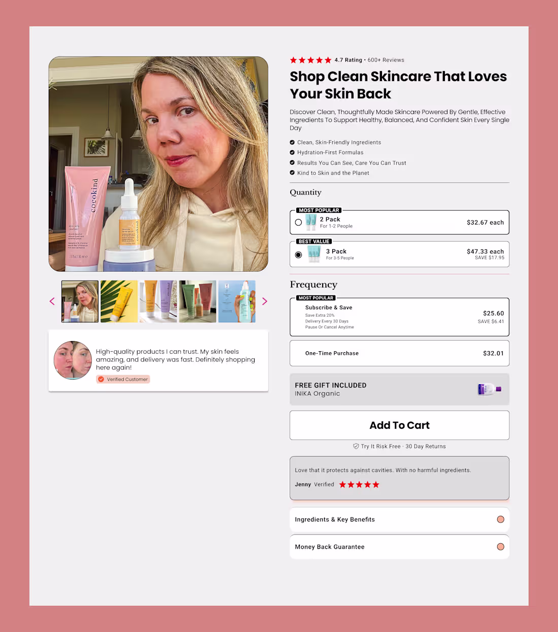Cover image for I designed this PDP to feel human, not salesy. Real faces, r...
