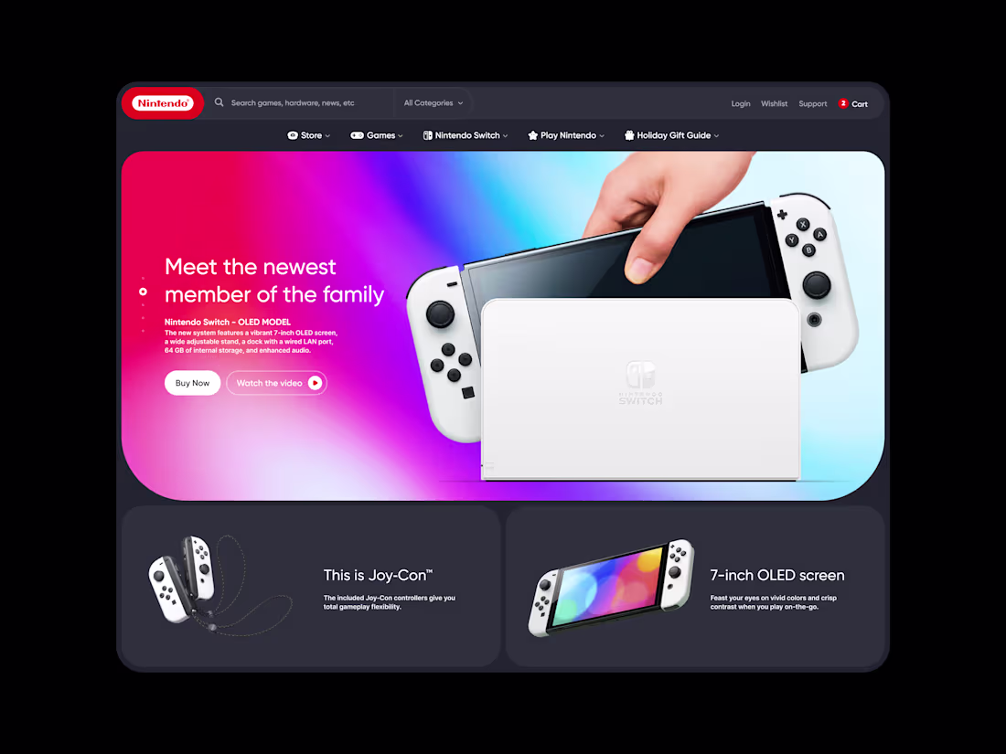 Cover image for Nintendo website concept