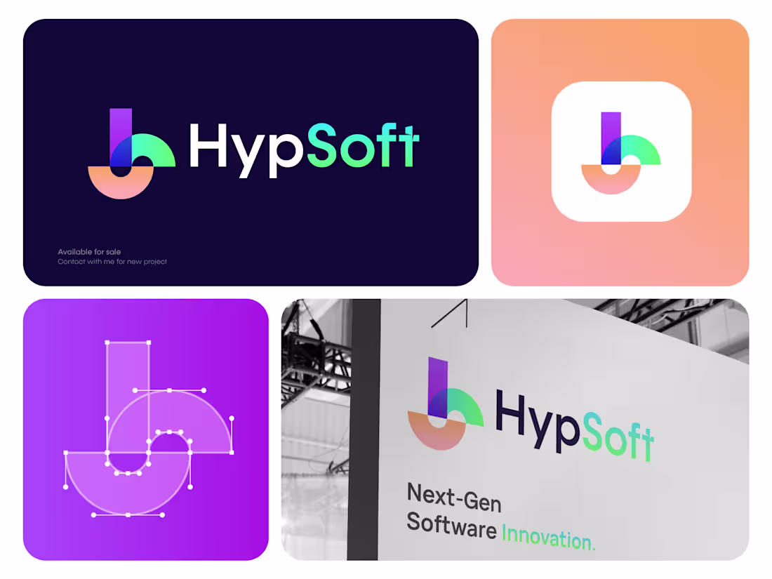 Cover image for Minimal HS Monogram Logo Design for HypSoft