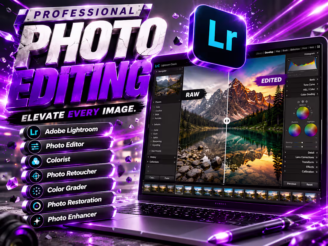 Cover image for Photo Color Grade Retouch Editing Restoration