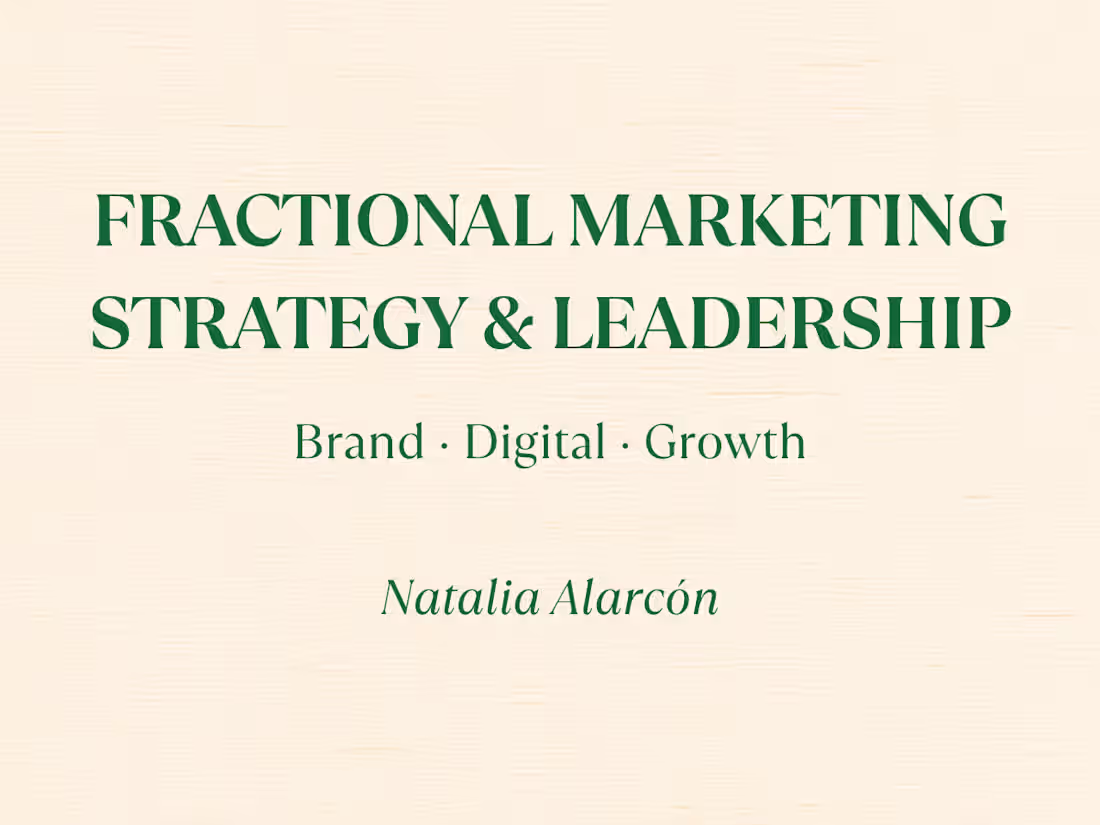 Cover image for Fractional Marketing Strategy & Leadership