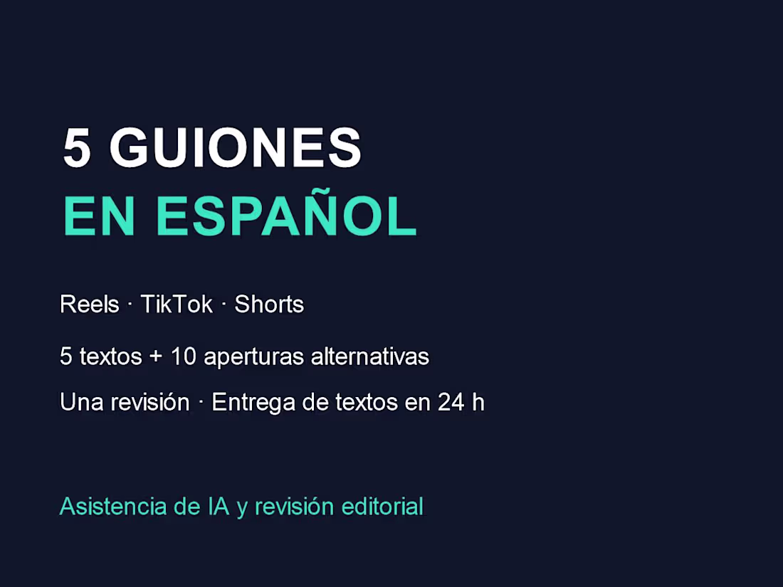 Cover image for 5 guiones en español para Reels, TikTok y Shorts