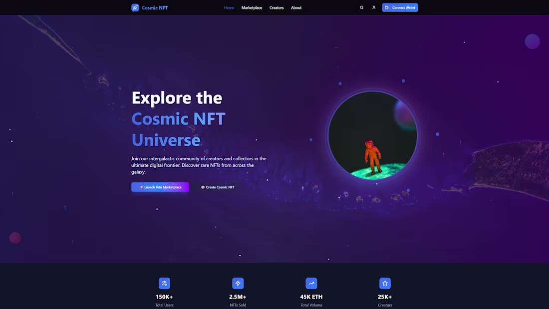 Cover image for Cosmic NFT Website Design