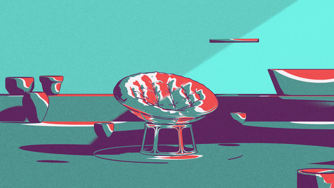 Cover image for papasan chair made in blender3d with grease pencil i really ...