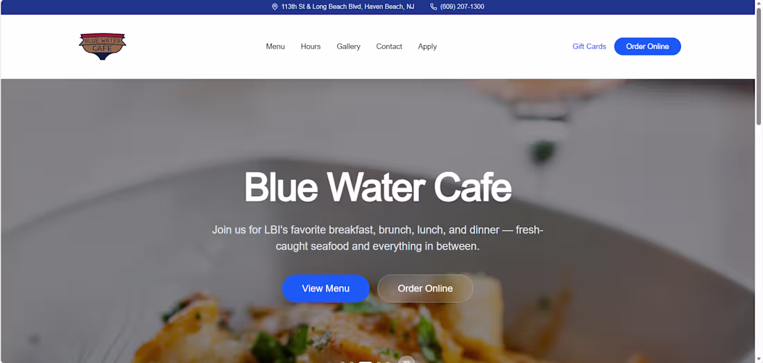 Cover image for Landing Page for a Restaurant Down the Shore