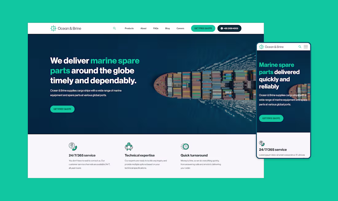 Cover image for Ocean & Brine - Web Design