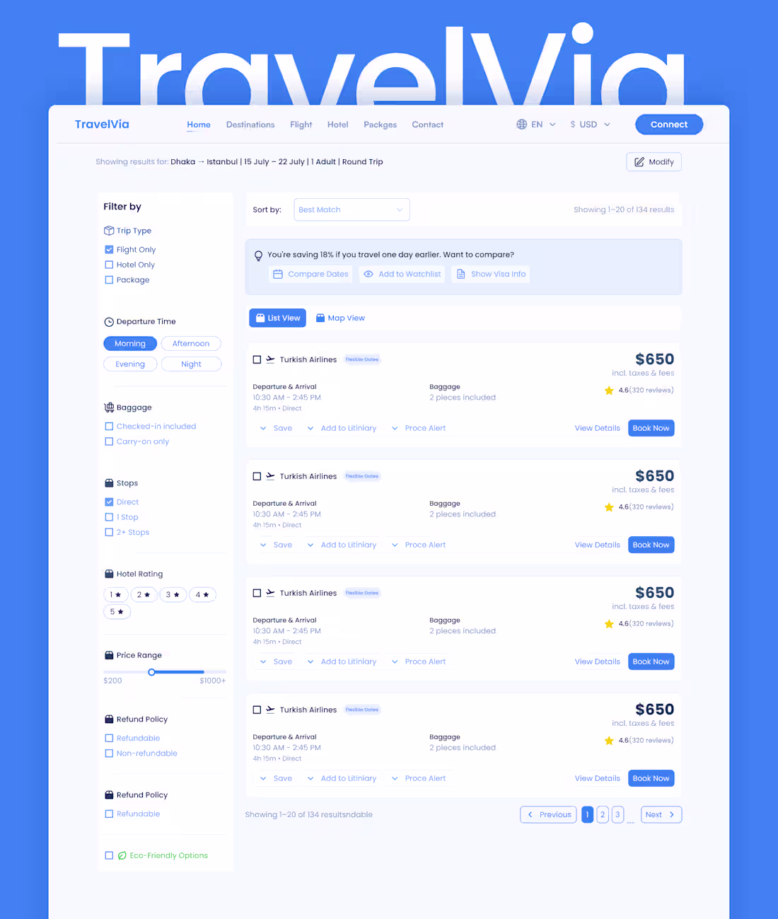 Cover image for TravelVia -End-to-End Booking System UI