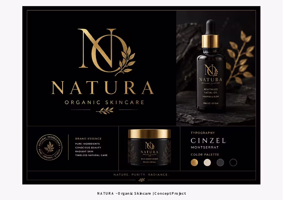 Cover image for NATURA Organic Skincare Brand Identity
