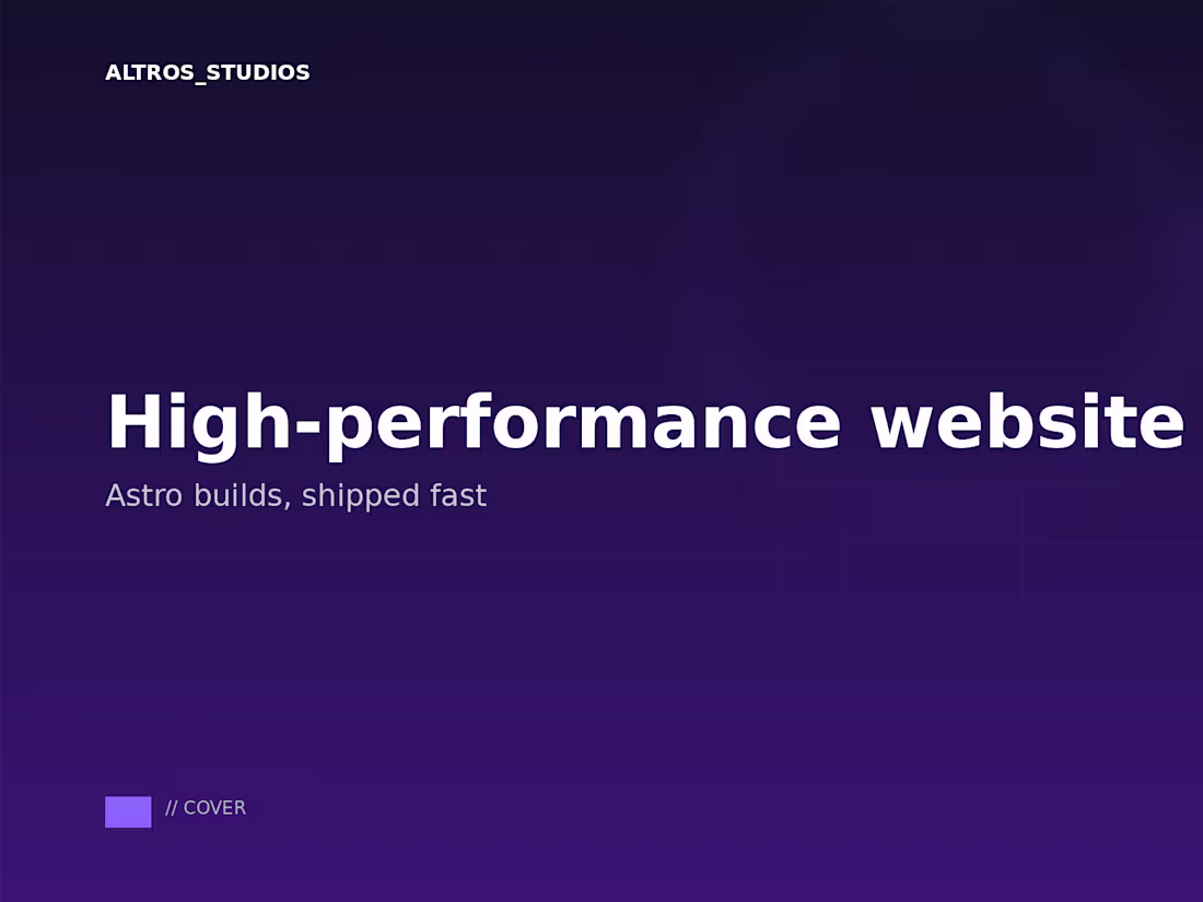 Cover image for High-performance website (Astro)