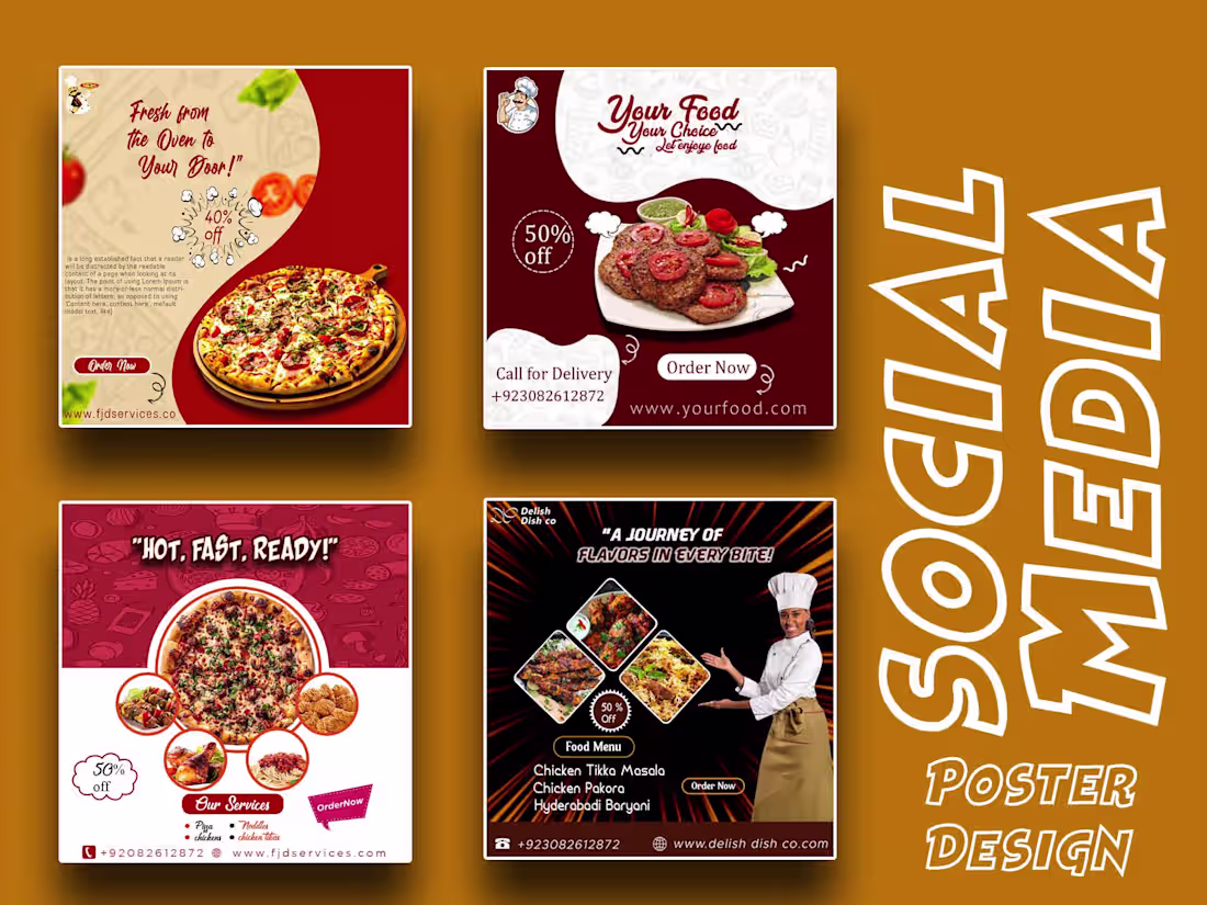 Cover image for I create Foods Business Social media Poster design.