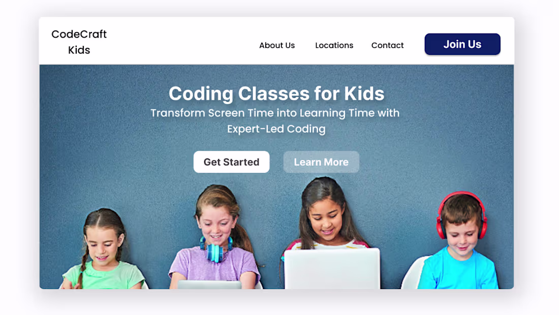 Cover image for Conversion-focused Fgma Hero for Kids Coding Landing Page