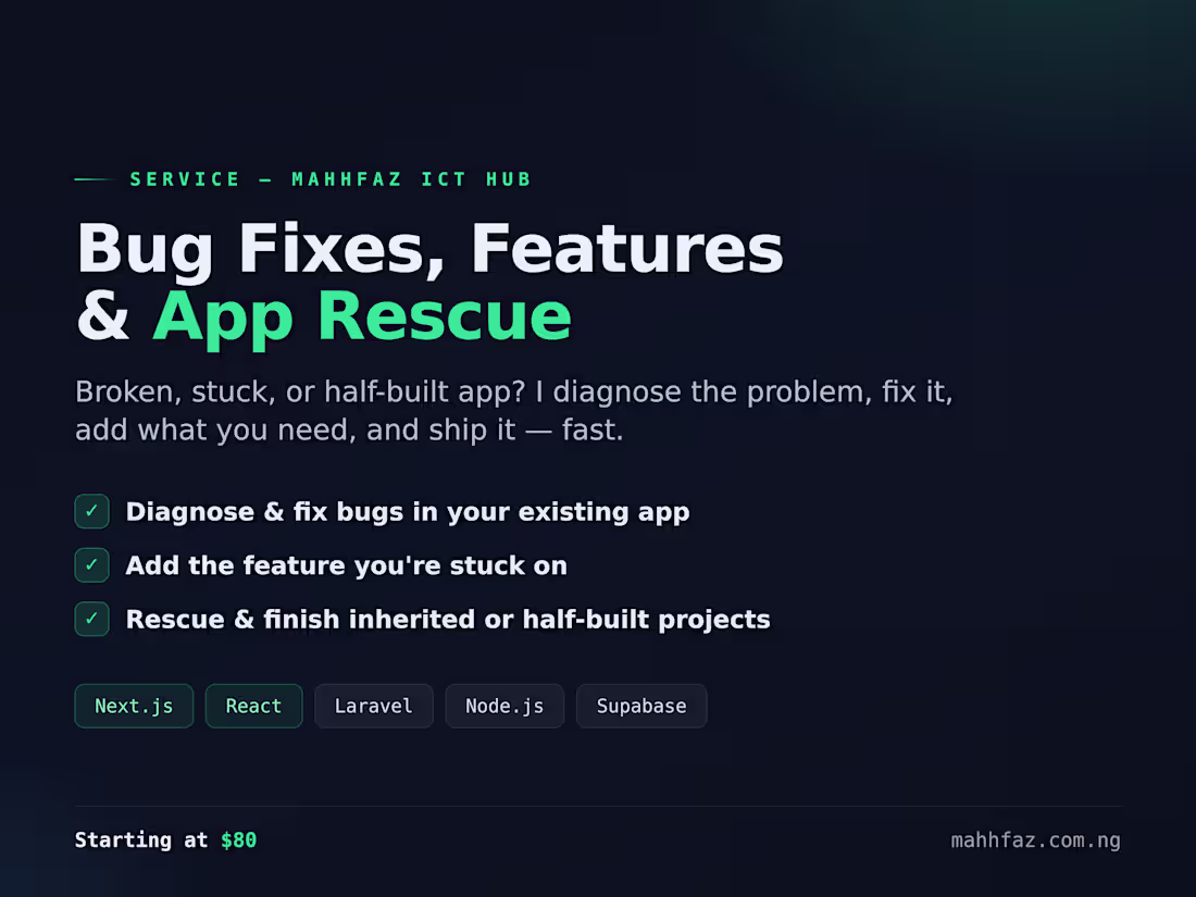 Cover image for Bug Fixes, New Features & App Rescue