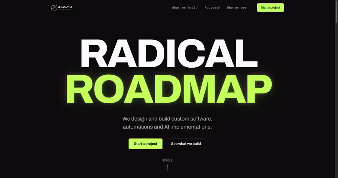 Cover image for Radical Roadmap — website design