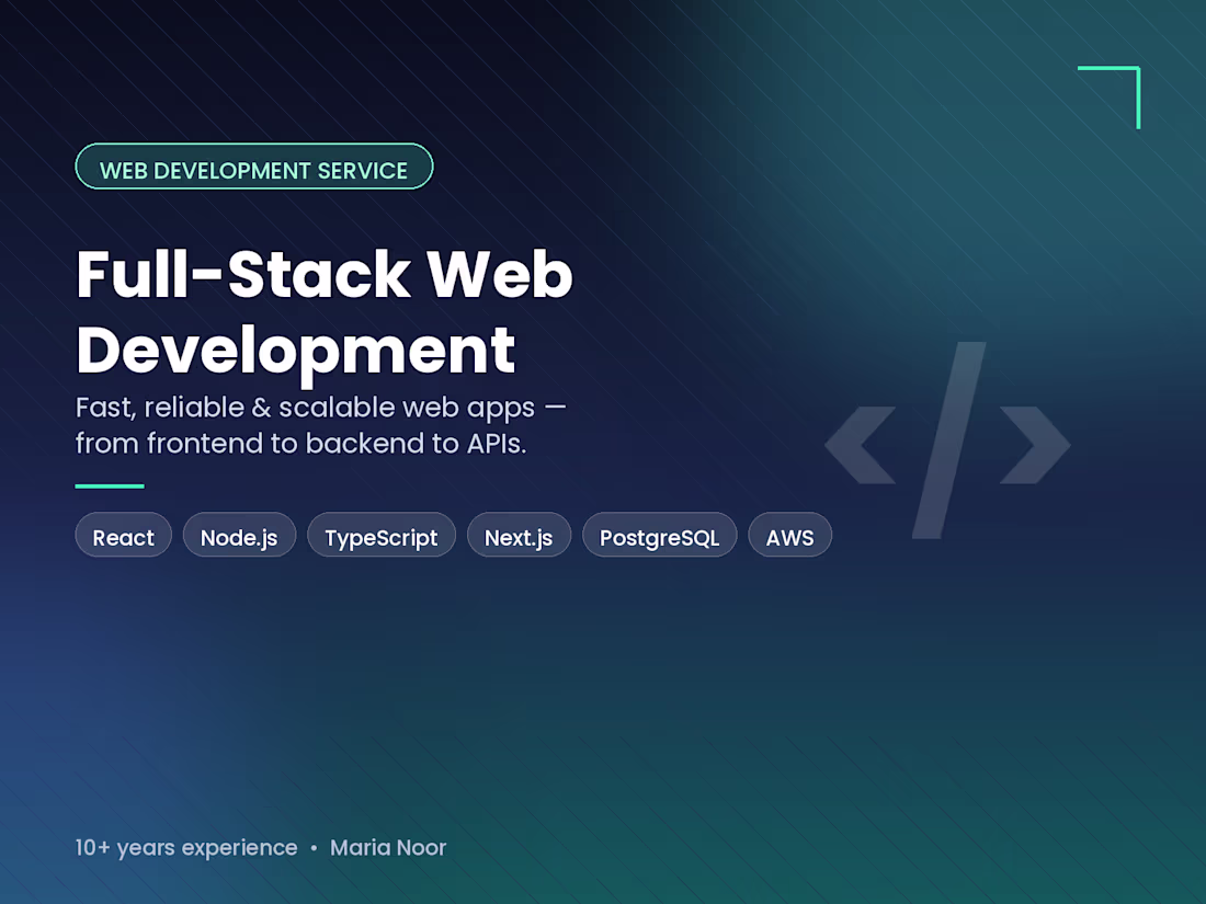 Cover image for Full-Stack Web Development — Fast, Scalable Apps