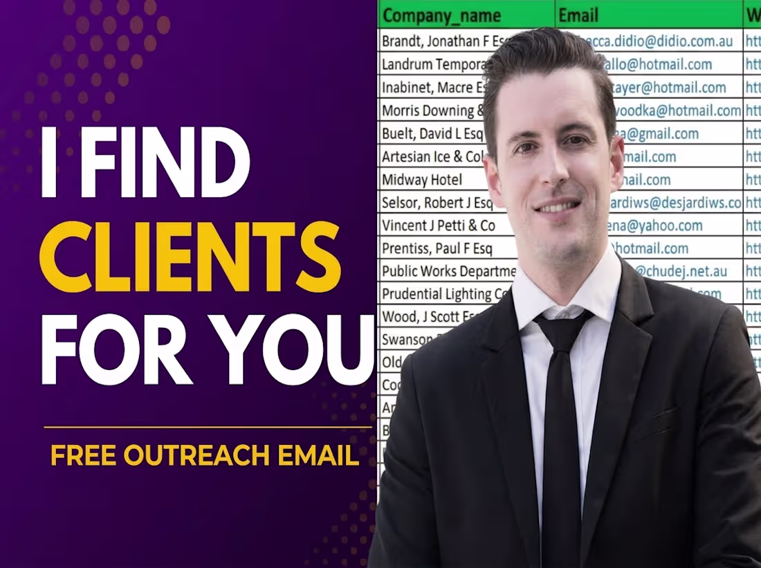 Cover image for I will find clients for you and give you a lead list