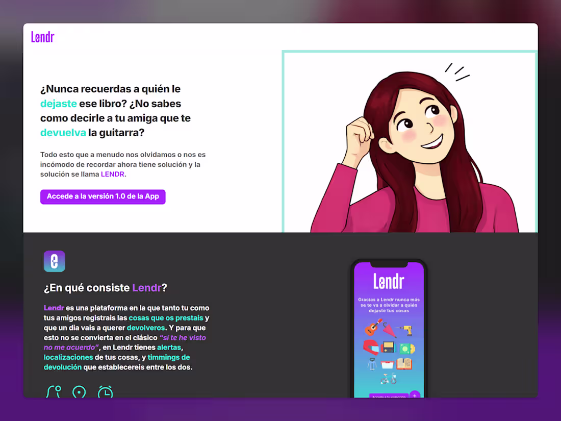 Cover image for Lendr. La APP para dejar y devolver cosas con tus amigxs.