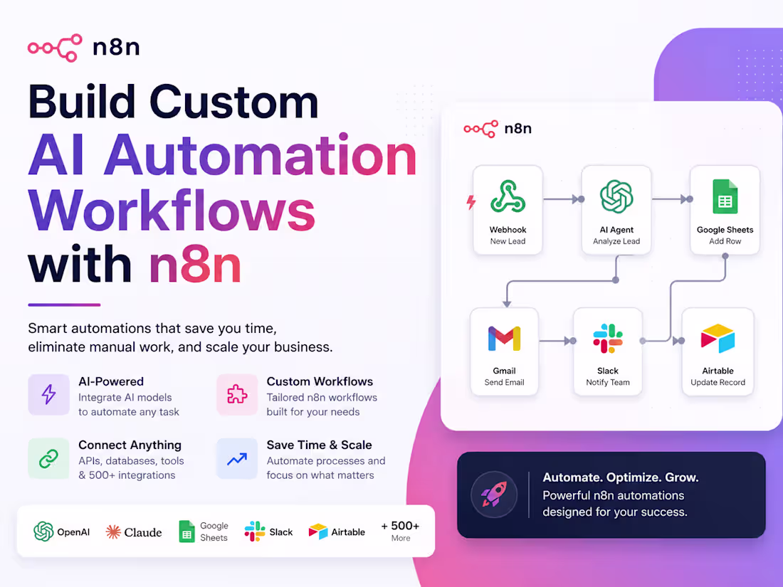 Cover image for Build Custom AI Automation Workflows with n8n