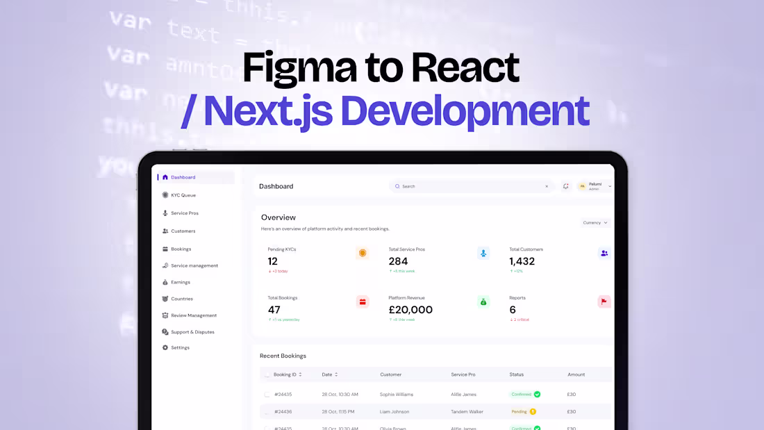 Cover image for Web App / Dashboard Development