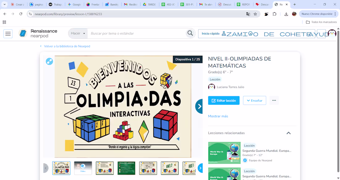 Cover image for Olimpiada de Matemáticas gamificada diseñada