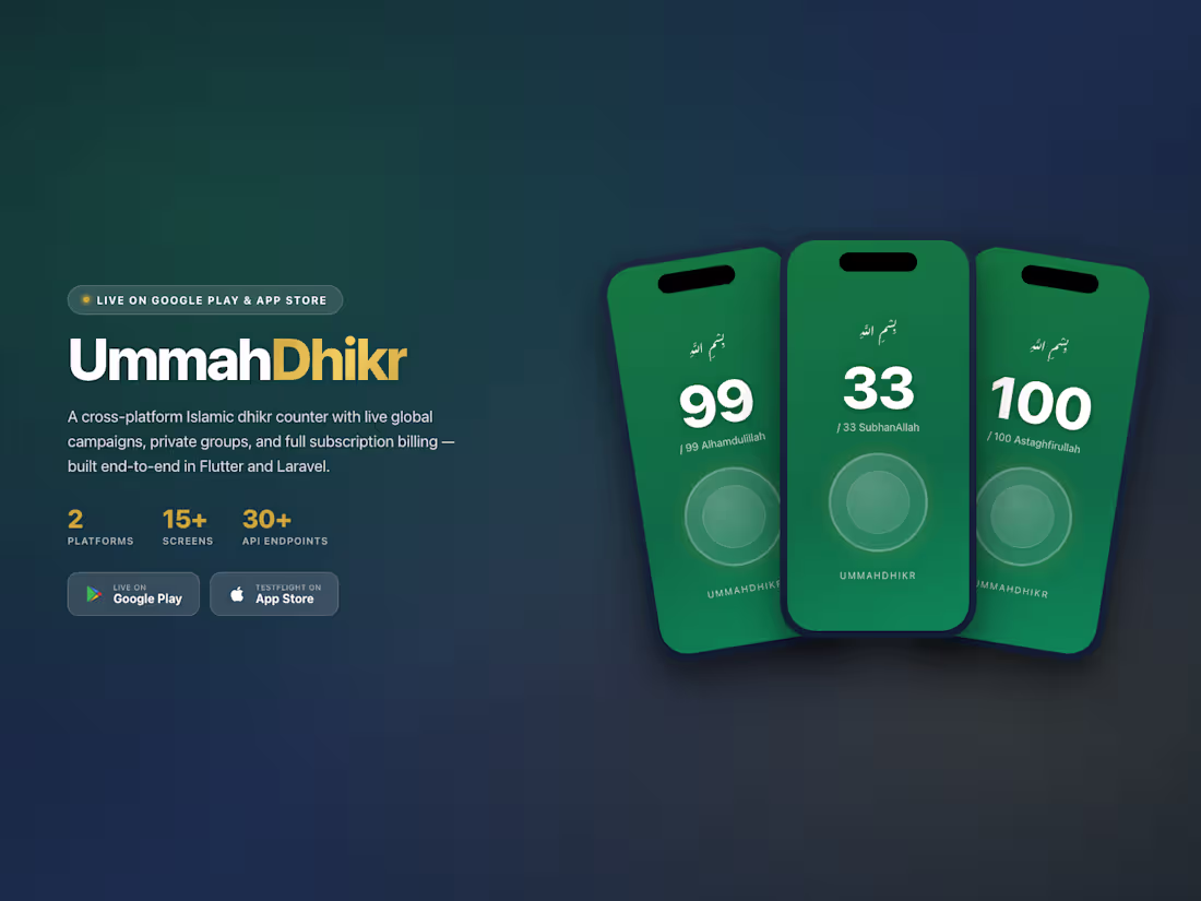 Cover image for UmmahDhikr is a full-stack Islamic
