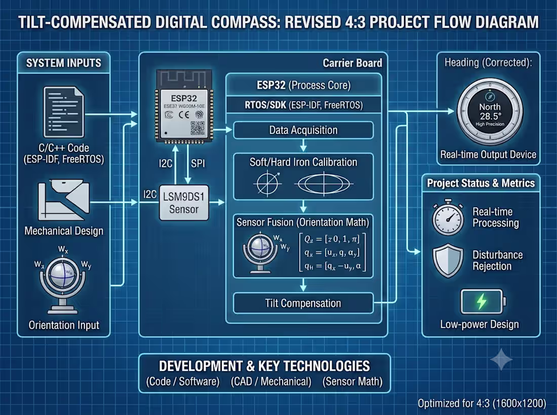 Cover image for Tilt-Compensated Digital Compass with IMU-Magnetometer