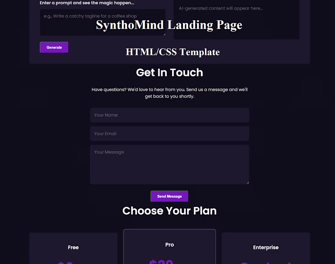 Cover image for SynthoMind - AI & SaaS Landing Page Template