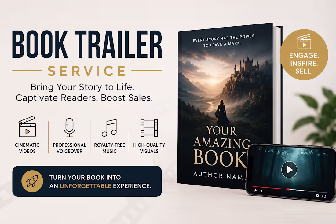 Cover image for I will create unique cinematic style book trailer for your novel