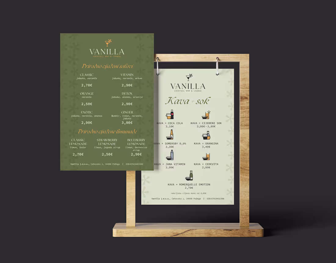 Cover image for Vanilla Cocktail Bar - Visual Identity