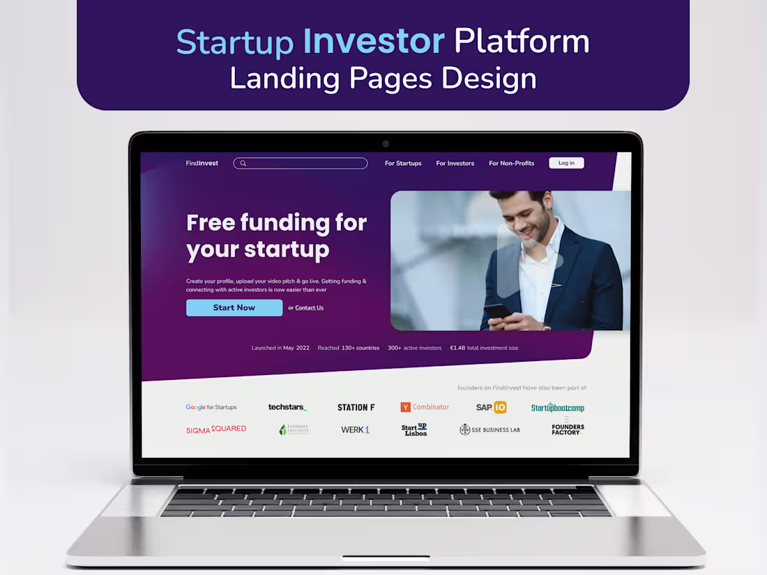 Cover image for Startup-Investor Platform Landing Page Design