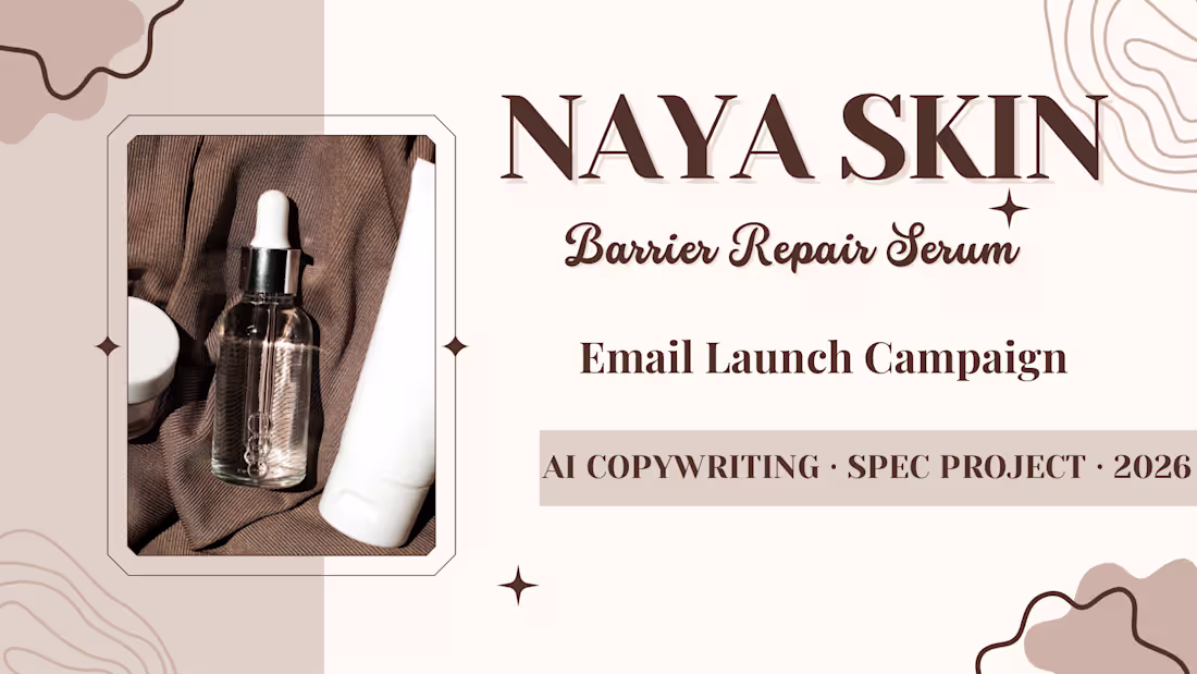 Cover image for NAYA Skin — Barrier Repair Serum Email Launch Campaign