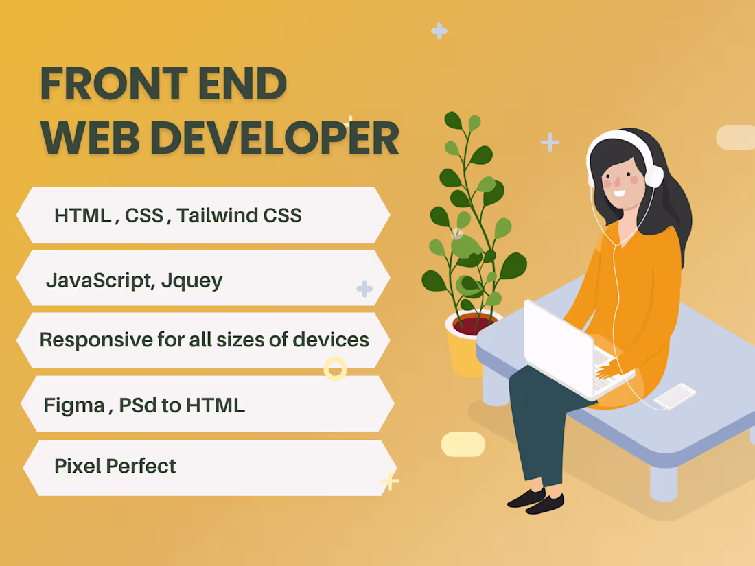 Cover image for Frontend end Website development | Figma to HTML