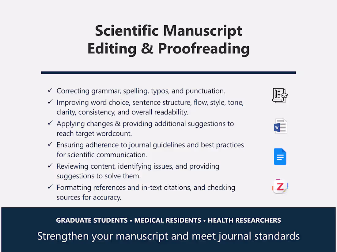 Cover image for Scientific Manuscript Editing & Proofreading
