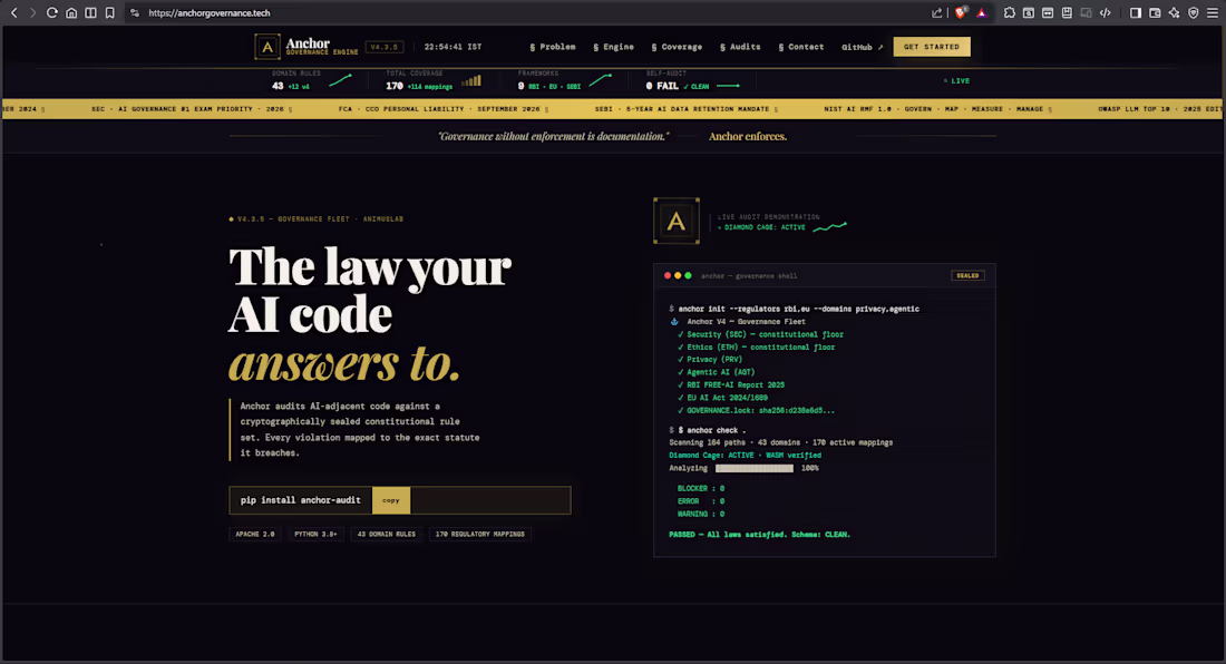 Cover image for Anchor is an AI governance
