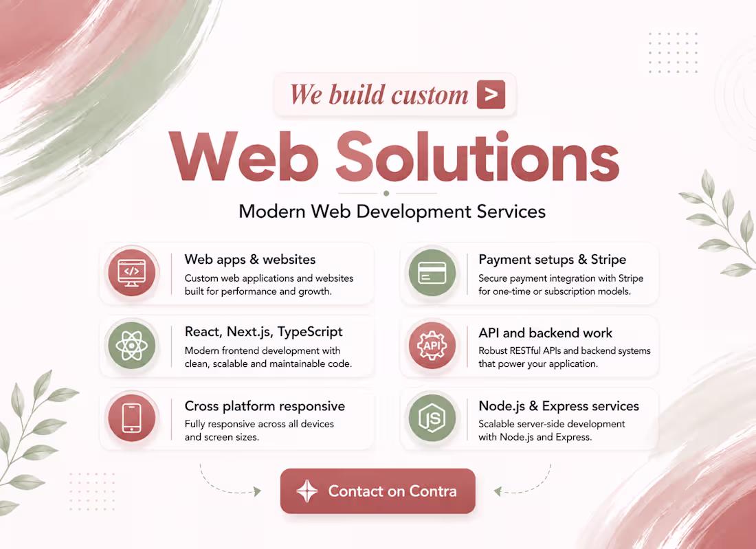 Cover image for Custom Web App Development: React, Next.js & Node.js