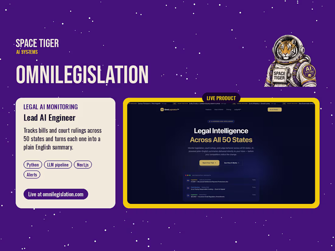 Cover image for OmniLegislation: AI Legal Monitoring, 50 States