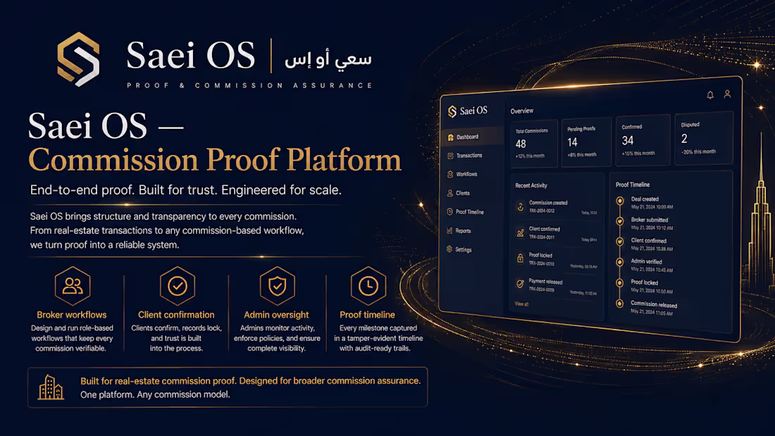 Cover image for Saei OS — Commission Proof Platform