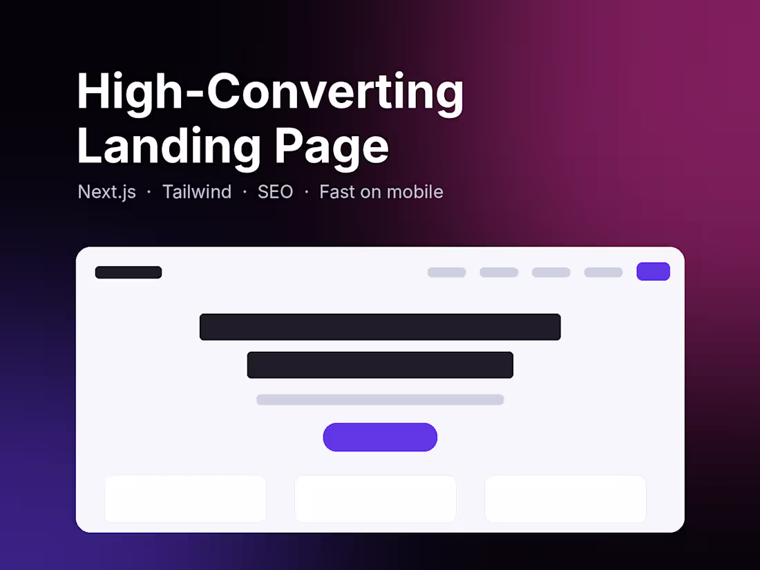 Cover image for High-Converting Landing Page in Next.js (1 Week)