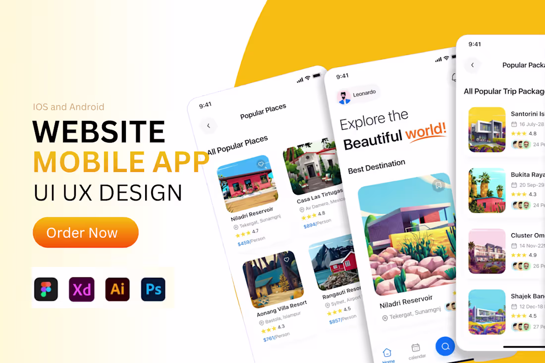 Cover image for Stunning iOS and Android app UI UX design in Figma, Figma design